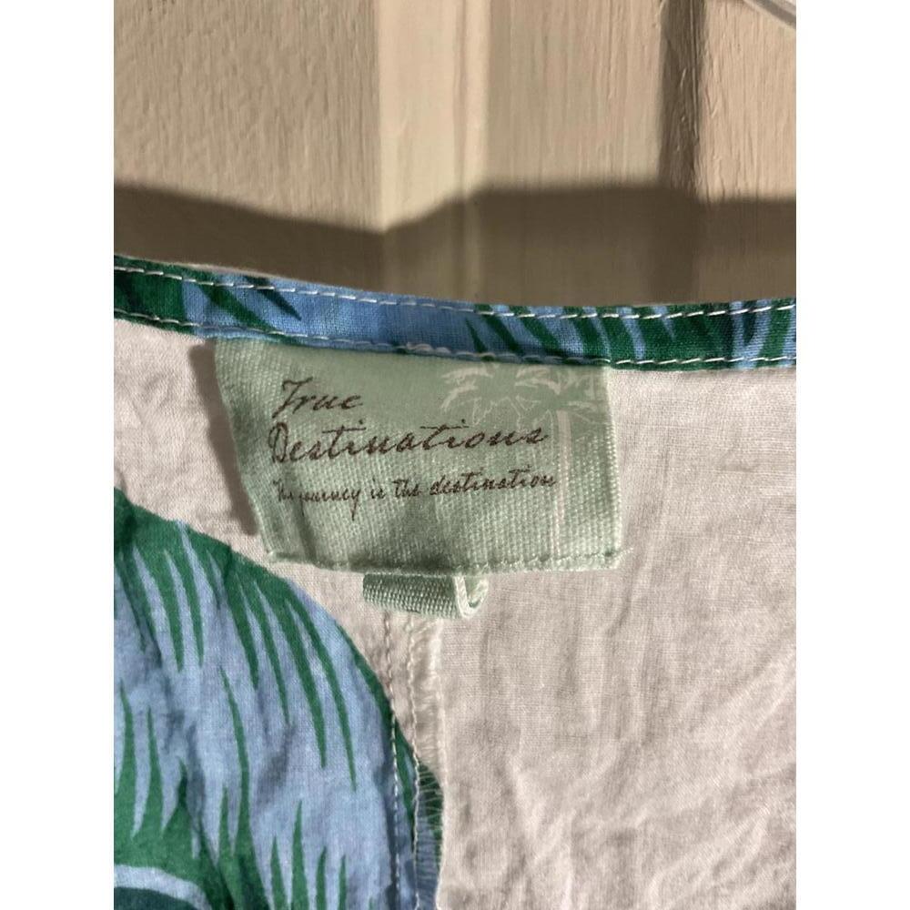 True Destinations Tropical Print Kaftan Dress with Tie Large - Picture 6 of 10